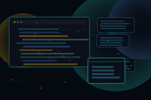 Dark technical editorial illustration for Headless WordPress with React or Next.js