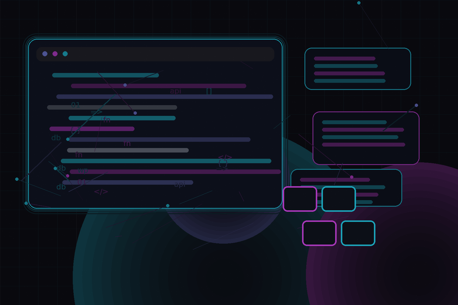 Technical editorial illustration for Kinsta, DigitalOcean, AWS, and cloud hosting choices for WordPress projects