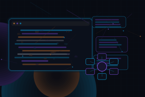 Dark technical editorial illustration for Building multilingual WordPress websites for international clients