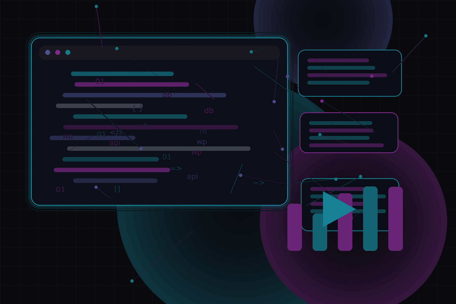 Technical editorial illustration for Performance budgeting for WordPress websites with rich media and animations