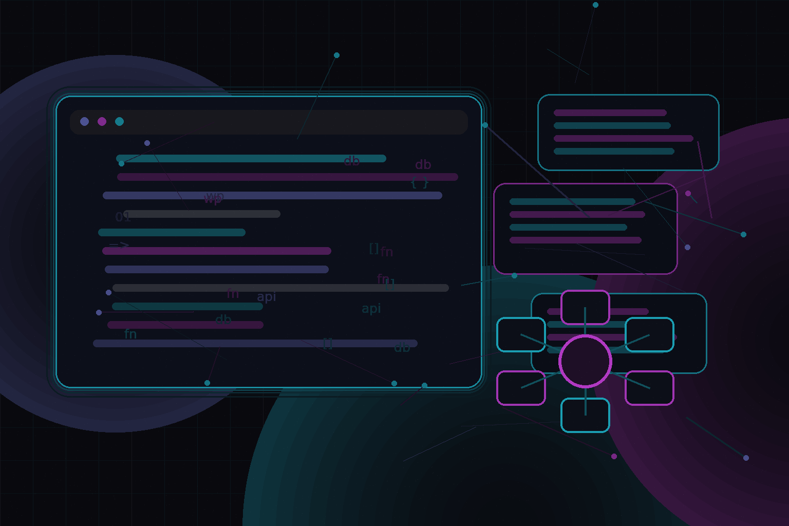 Technical editorial illustration for Combining Laravel frontends with WordPress as a content backend