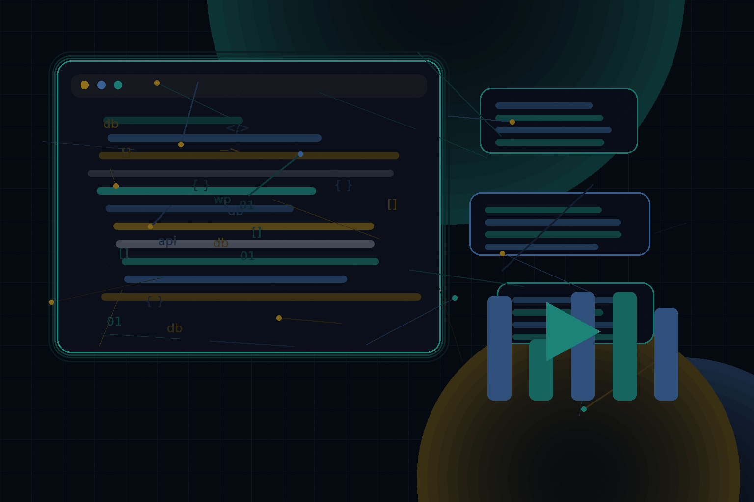 Technical editorial illustration for Scaling WordPress media, images, and caching for faster page loads
