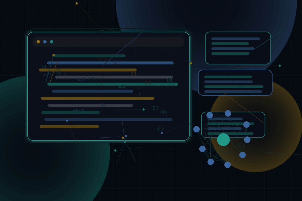 Dark technical editorial illustration for How AI assistants can automate WordPress content workflows