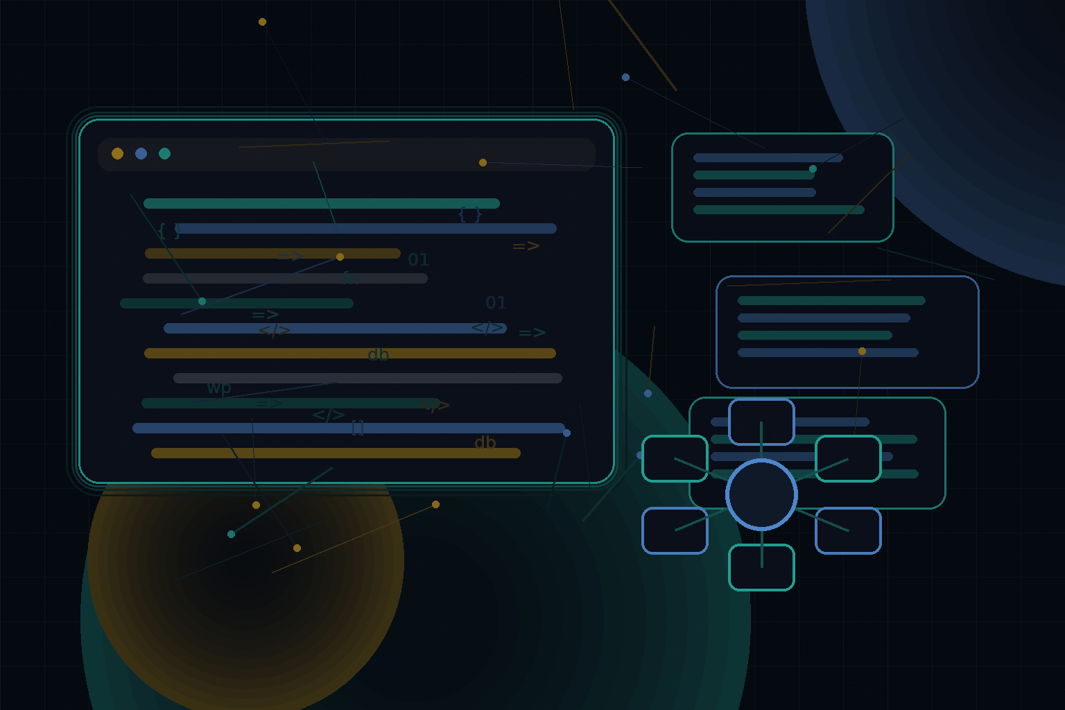 Technical editorial illustration for Building custom WordPress plugins for business automation