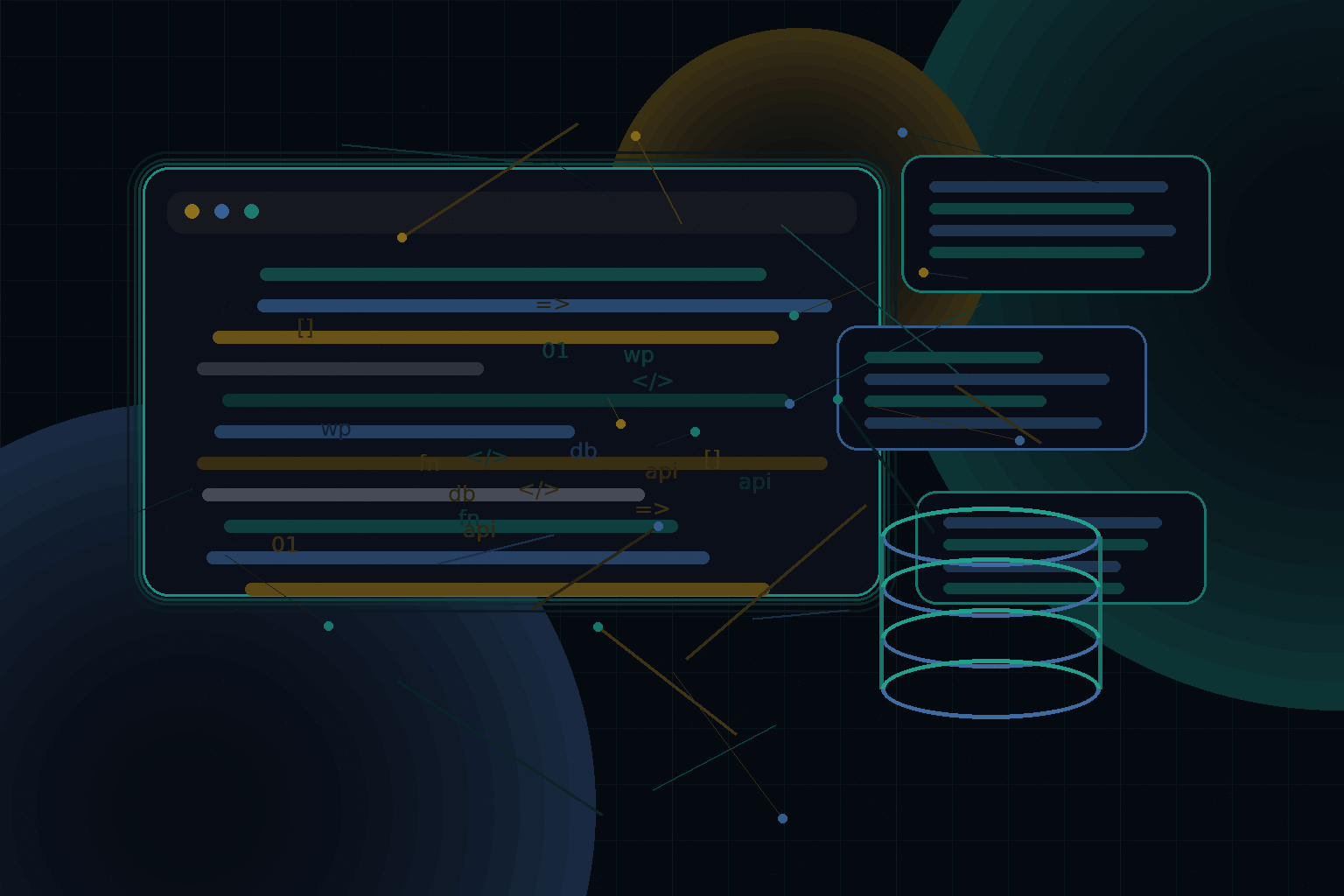 Technical editorial illustration for WooCommerce performance tips for stores with large product databases