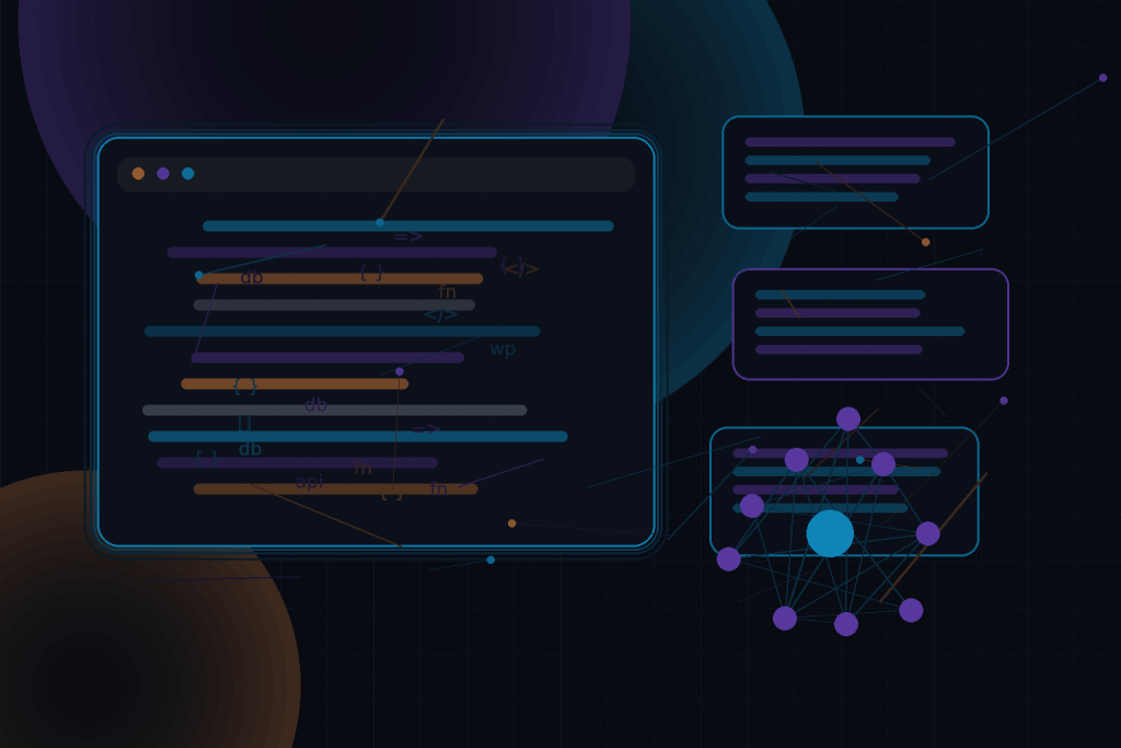 Dark technical editorial illustration for Designing WordPress background jobs for imports, emails, syncs, and long-running tasks
