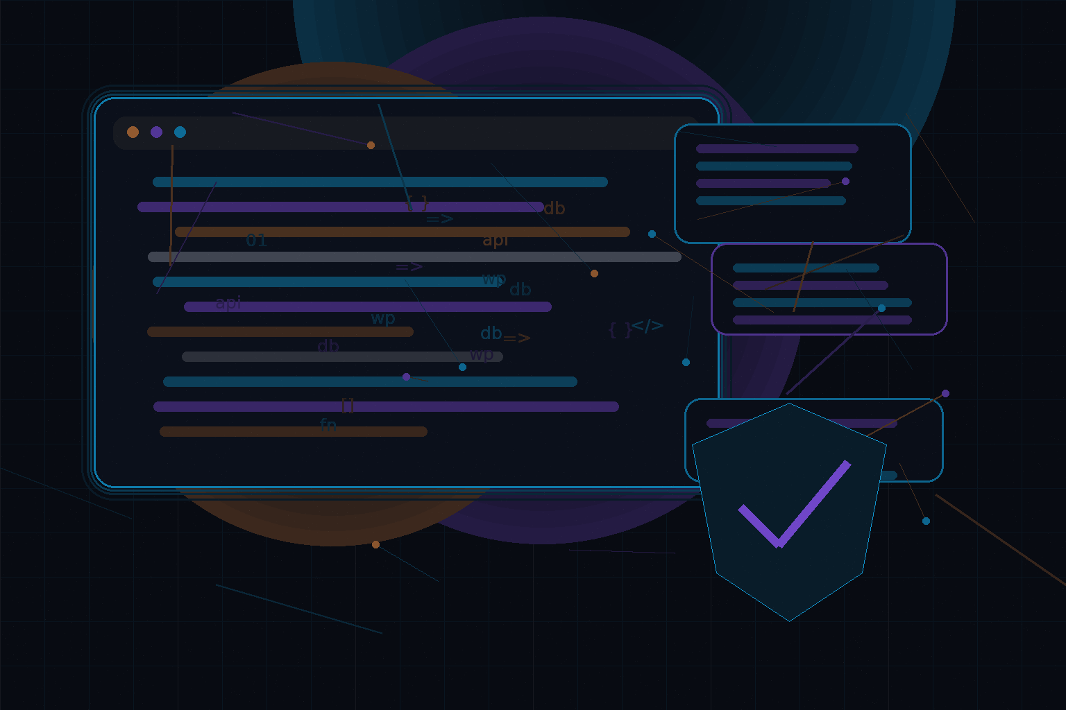 Technical editorial illustration for Hardening WordPress admin workflows for teams: roles, permissions, audit logs, and safe changes