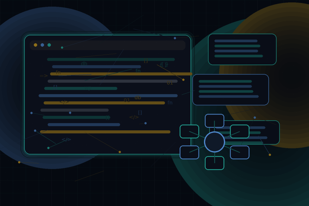 Dark technical editorial illustration for Building private client portals on WordPress with custom post types and secure dashboards