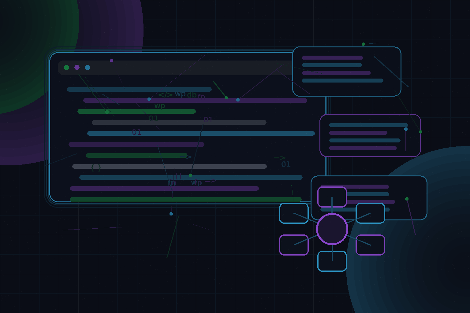 Technical editorial illustration for Building private client portals on WordPress with custom post types and secure dashboards