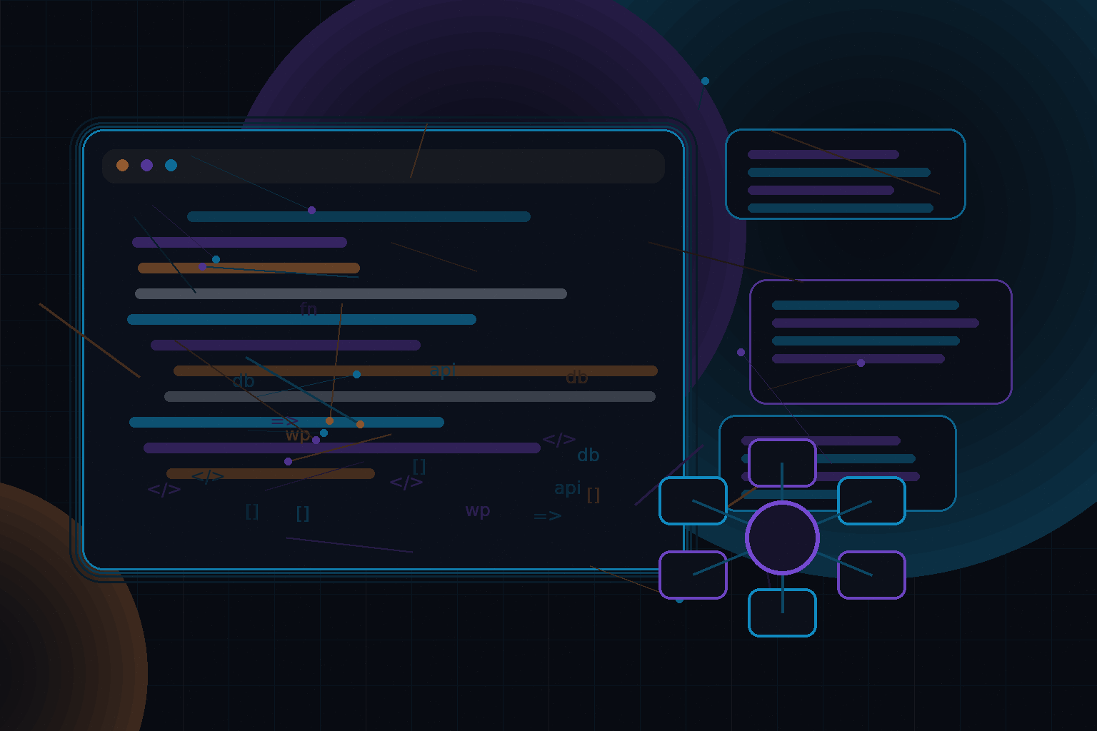 Technical editorial illustration for Building private client portals on WordPress with custom post types and secure dashboards