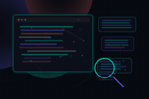Dark technical editorial illustration for Search architecture for WordPress: native search, Elasticsearch, Meilisearch, and relevance tuning