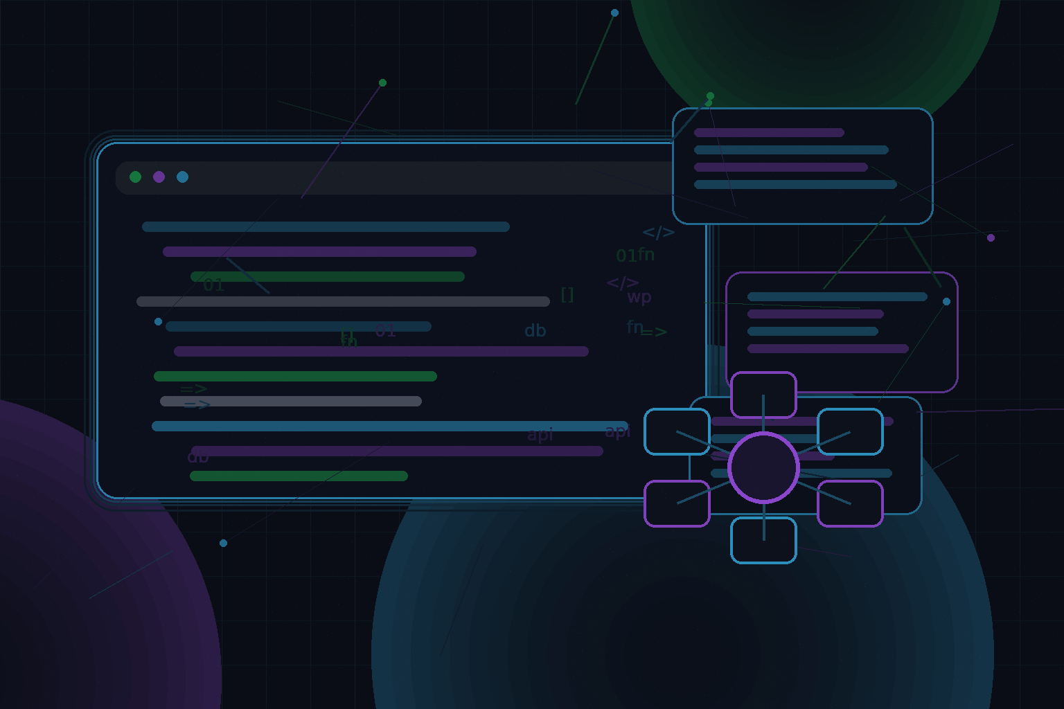 Technical editorial illustration for Building WordPress websites that are easier for clients to edit
