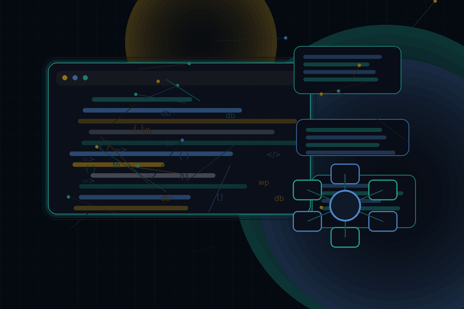 Technical editorial illustration for Building WordPress websites that are easier for clients to edit