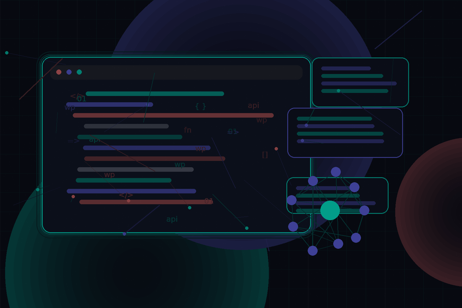 Technical editorial illustration for WordPress and email deliverability: SMTP, transactional mail, and debugging