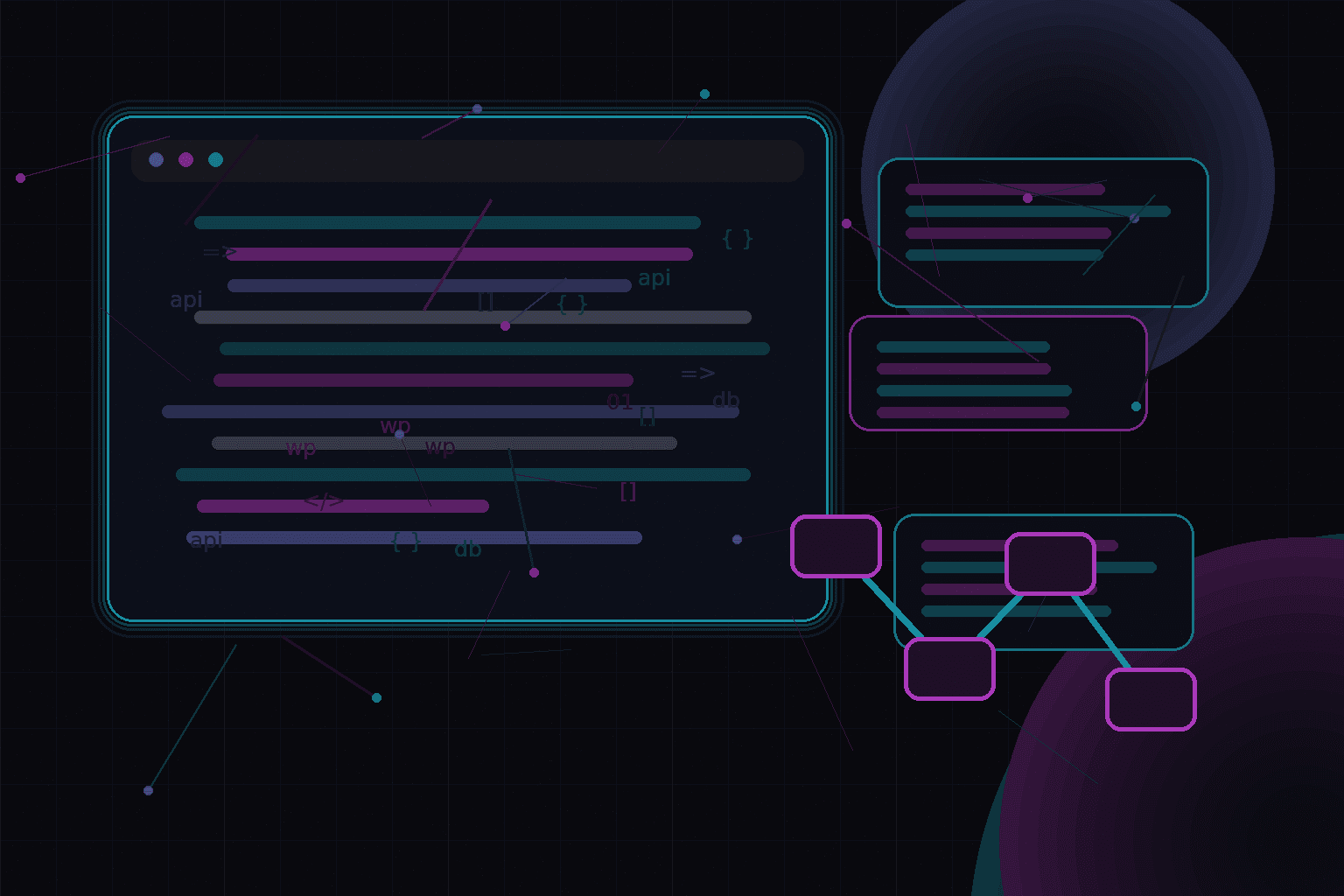 Technical editorial illustration for Managing WordPress configuration across local, staging, and production