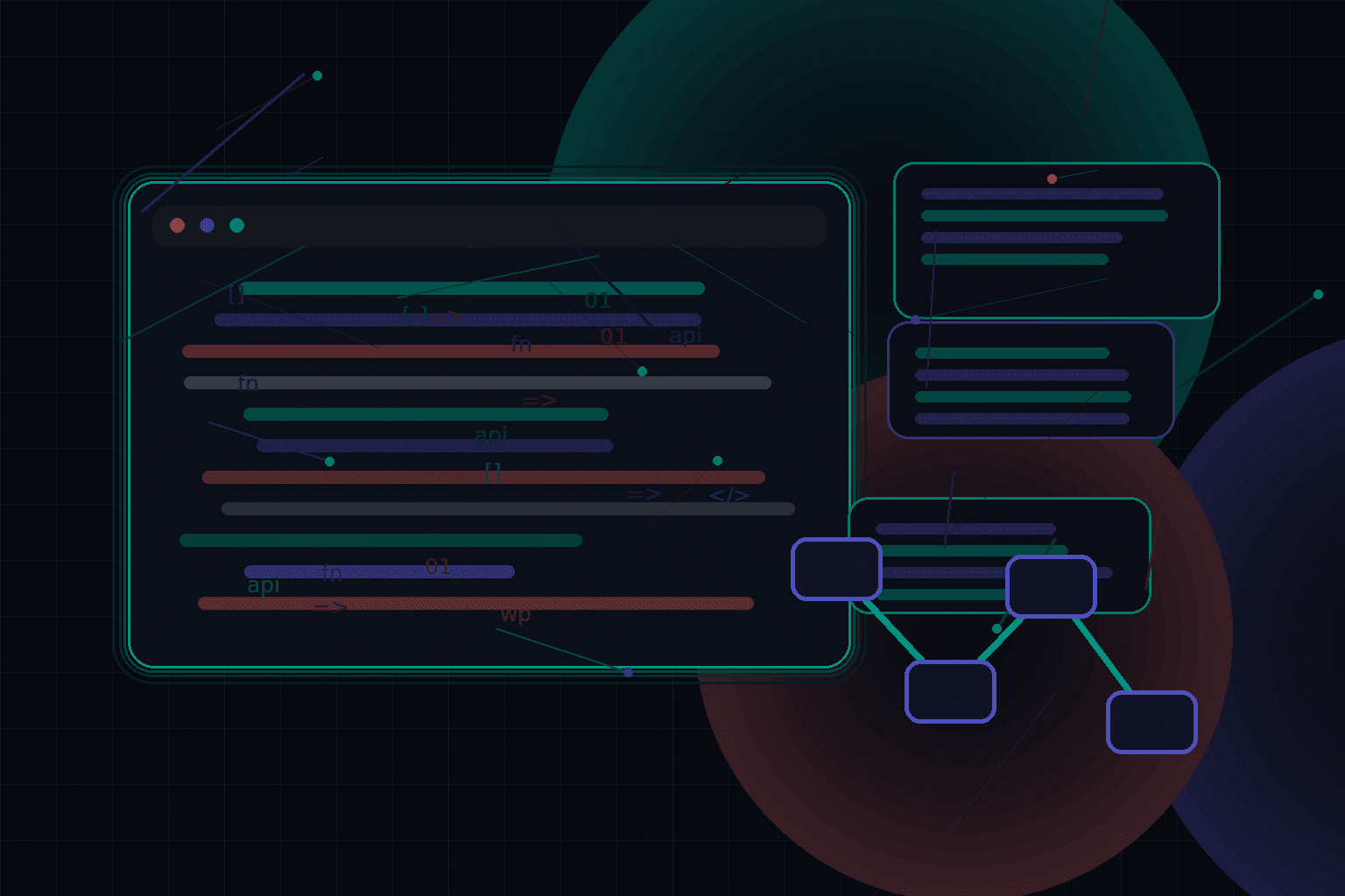 Technical editorial illustration for Managing WordPress configuration across local, staging, and production