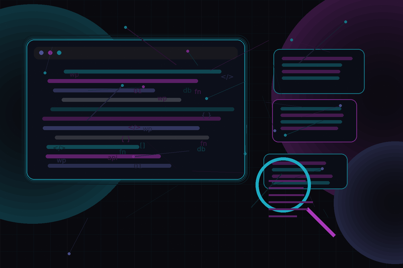 Technical editorial illustration for Building SEO-friendly landing pages in WordPress without page-builder bloat