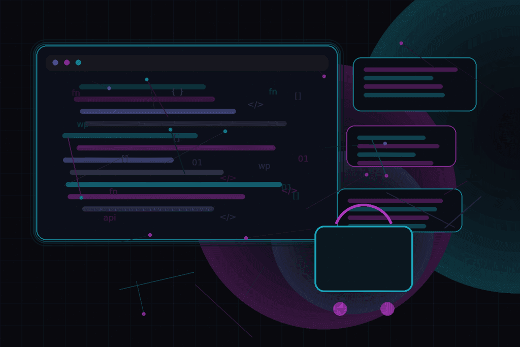 Dark technical editorial illustration for Building multilingual WooCommerce stores without creating maintenance chaos