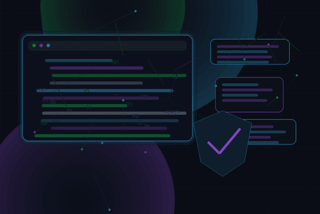 Dark technical editorial illustration for WordPress security after launch: monitoring, updates, backups, and response plans