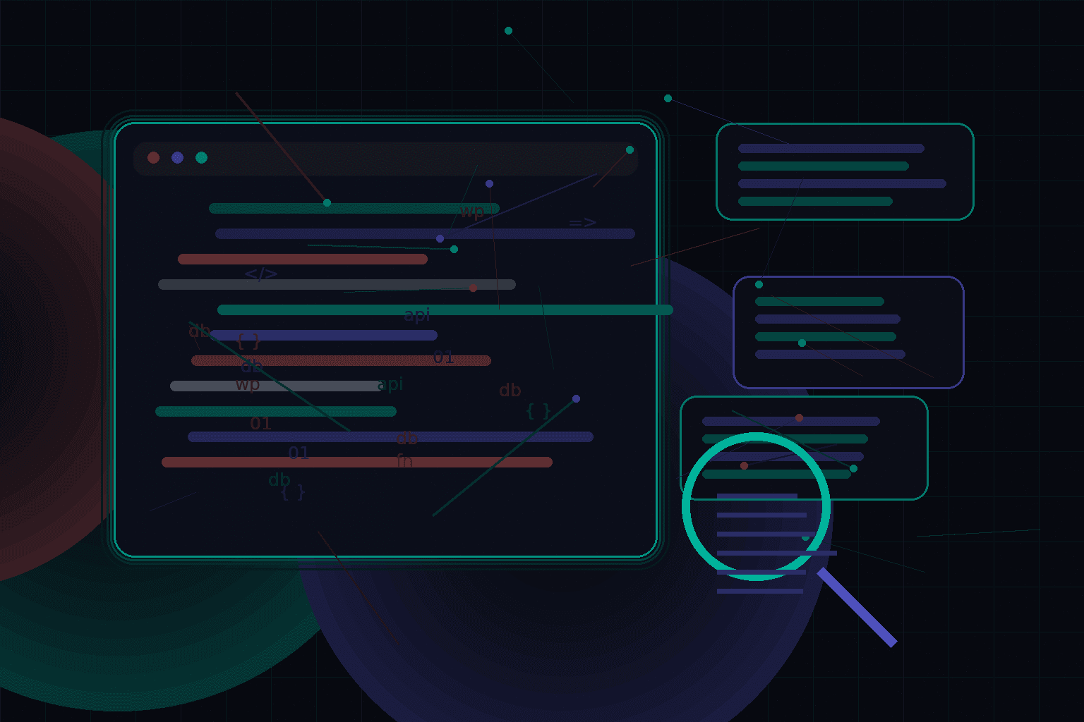 Technical editorial illustration for WordPress URL structure, redirects, and canonical strategy for SEO