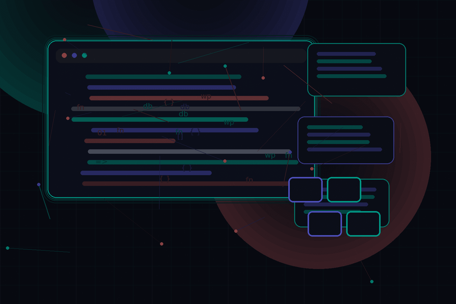 Technical editorial illustration for Using server-side caching and object caching together in WordPress