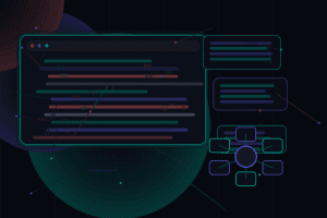Dark technical editorial illustration for Reducing plugin dependency in WordPress projects