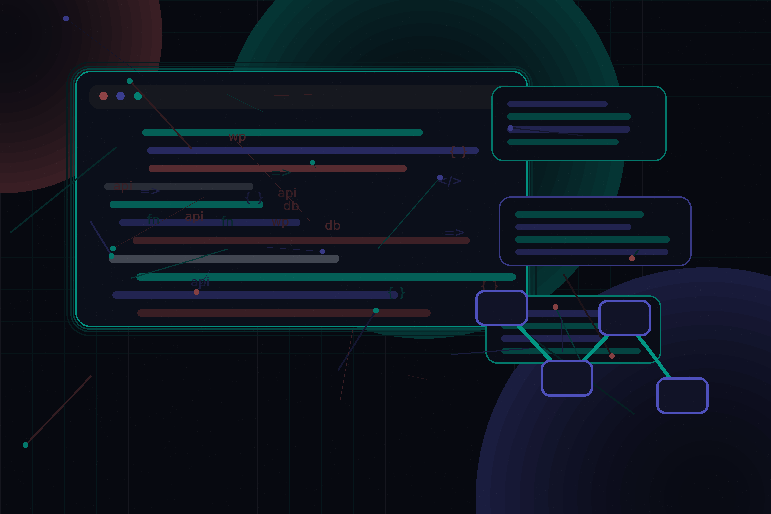 Technical editorial illustration for WordPress deployment checklist for client websites