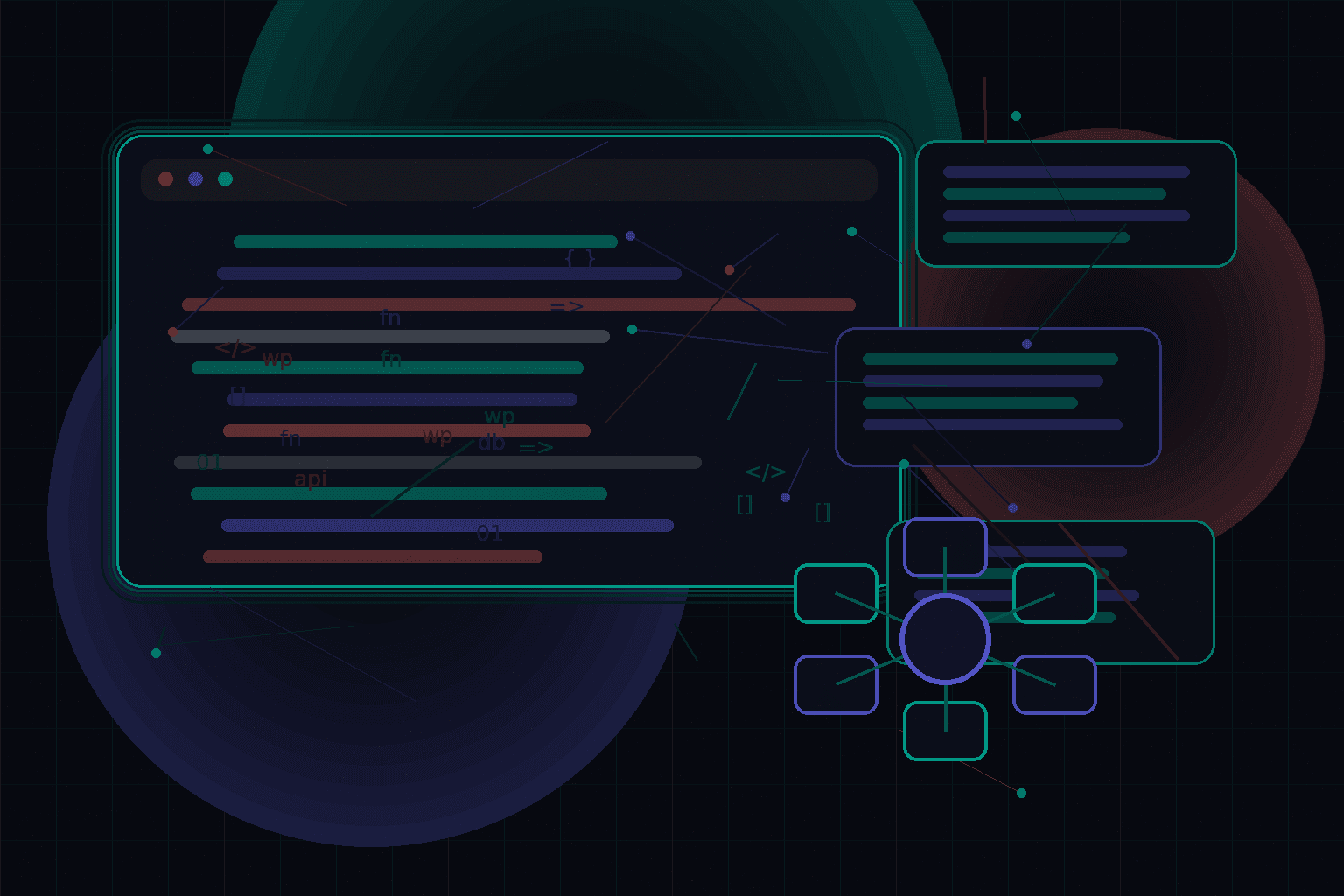 Technical editorial illustration for Using Composer in professional WordPress development