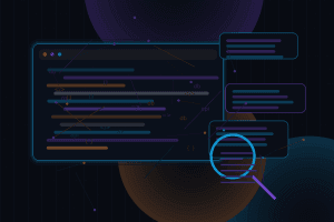 Dark technical editorial illustration for Building semantic search for a WordPress knowledge base
