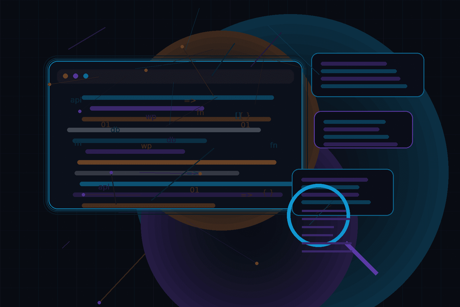 Technical editorial illustration for Building semantic search for a WordPress knowledge base