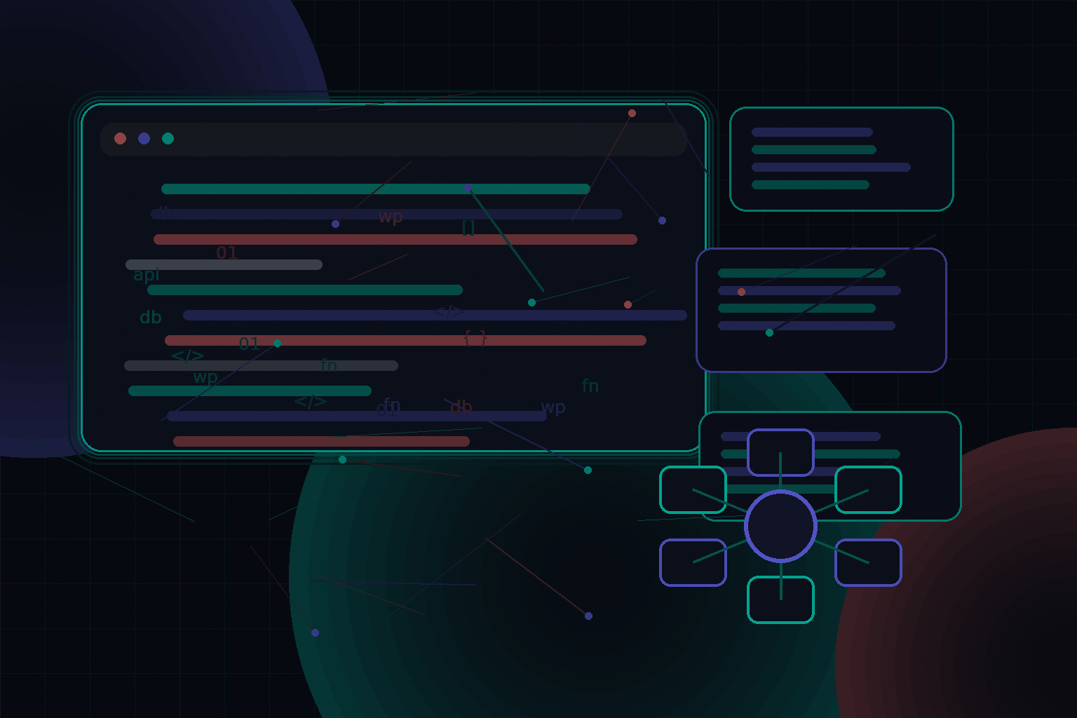 Technical editorial illustration for Apache vs Nginx for WordPress