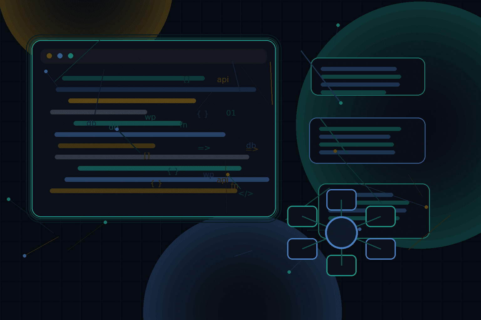Technical editorial illustration for Safely exposing custom WordPress data to frontend apps
