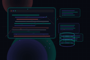 Dark technical editorial illustration for Using custom database tables in WordPress plugins