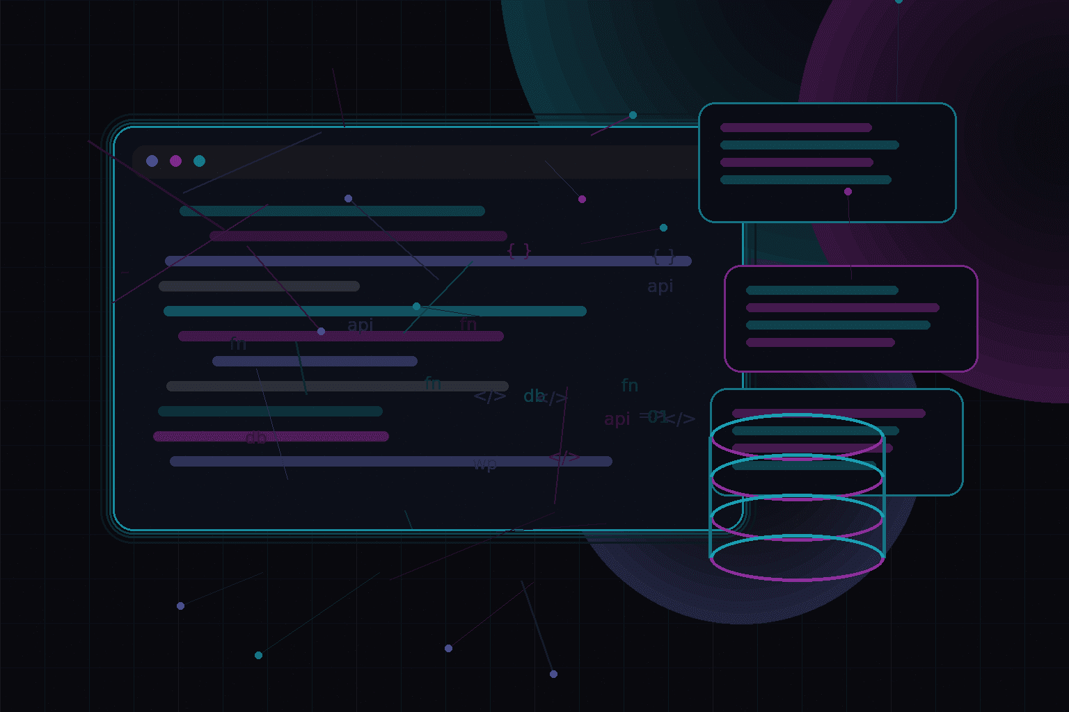 Technical editorial illustration for Slow query analysis for WordPress developers