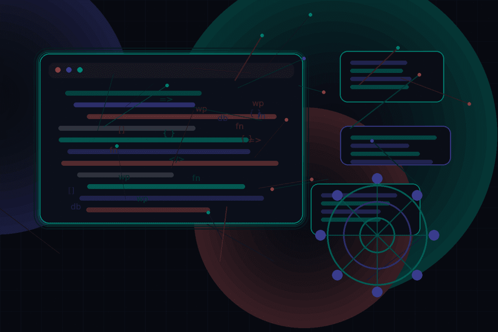 Dark technical editorial illustration for Idempotency keys for WordPress webhook integrations