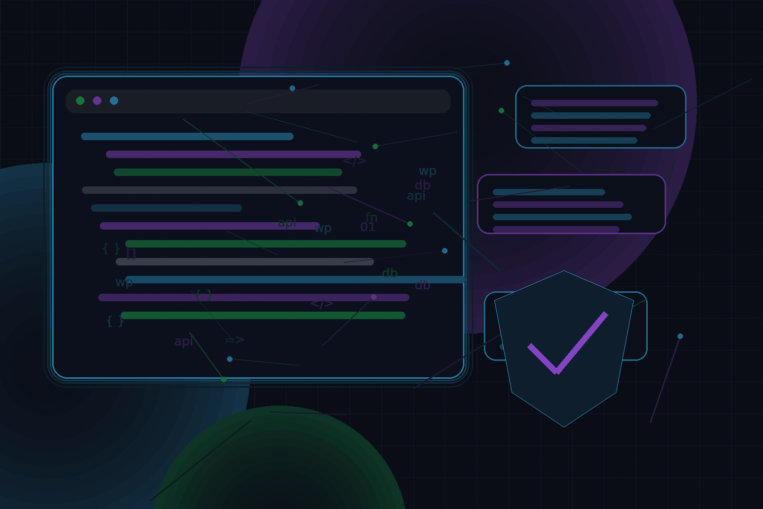 Technical editorial illustration for Authentication patterns for WordPress REST API clients