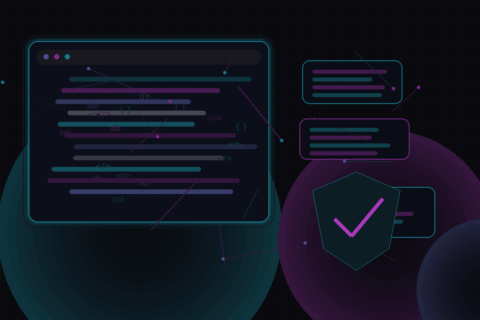 Technical editorial illustration for Authentication patterns for WordPress REST API clients