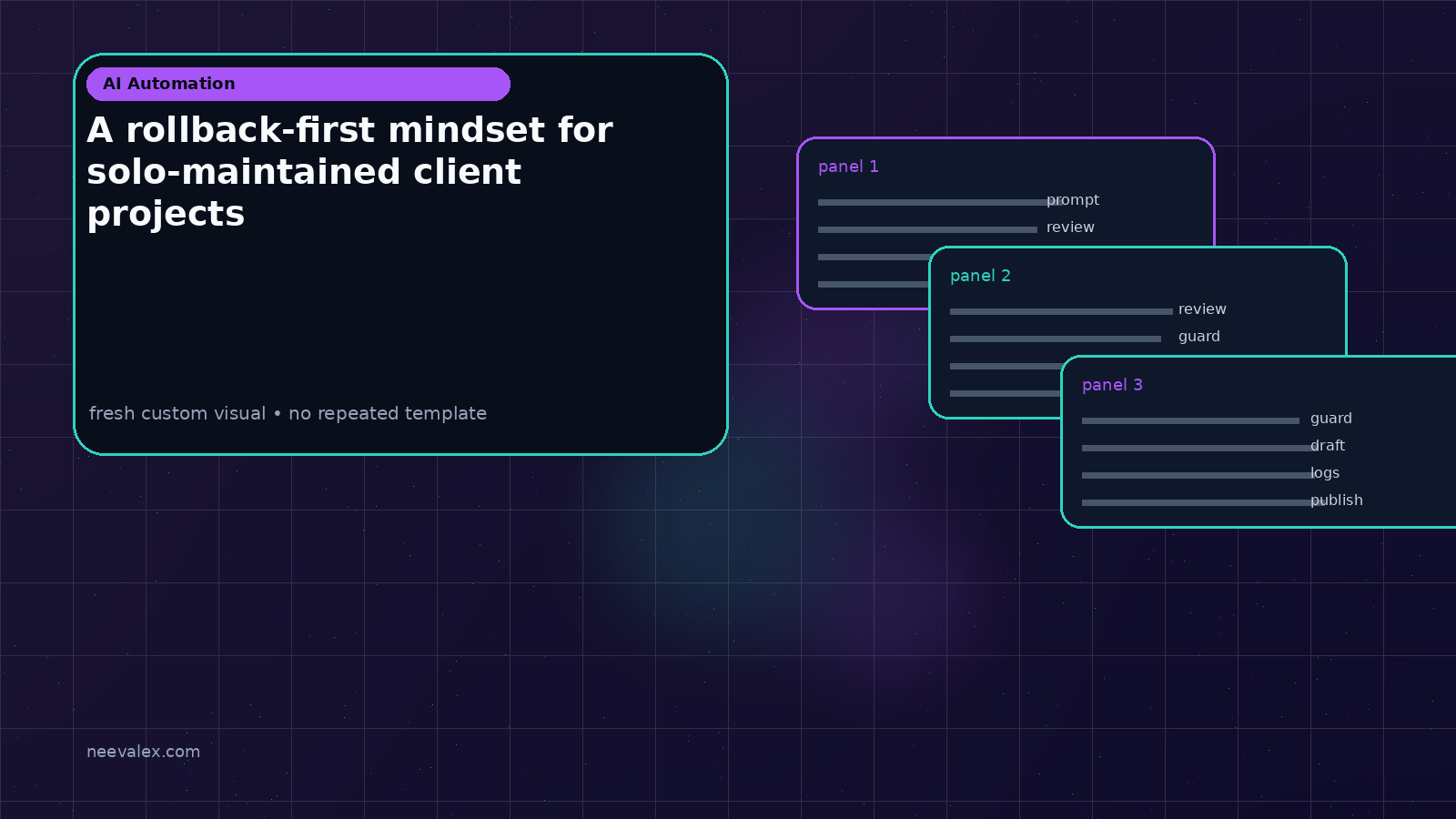 Visual example for A rollback-first mindset for solo-maintained client projects