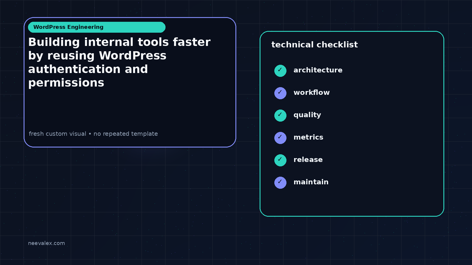 Visual example for Building internal tools faster by reusing WordPress authentication and permissions