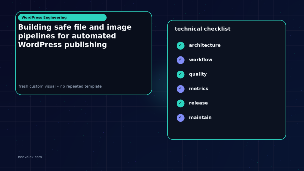 Generated visual related to Building safe file and image pipelines for automated WordPress publishing