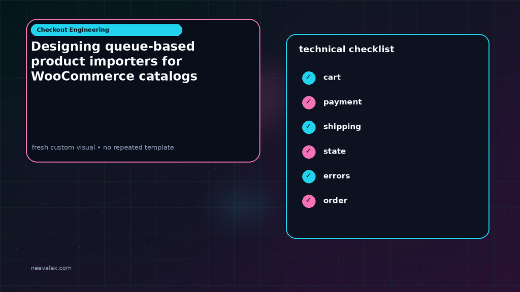 Generated visual related to Designing queue-based product importers for WooCommerce catalogs