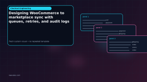 Generated visual related to Designing WooCommerce to marketplace sync with queues, retries, and audit logs