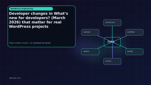 Generated visual related to Developer changes in What’s new for developers? (March 2026) that matter for real WordPress projects