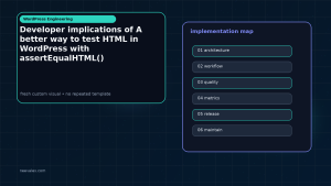 Generated visual related to Developer implications of A better way to test HTML in WordPress with assertEqualHTML()