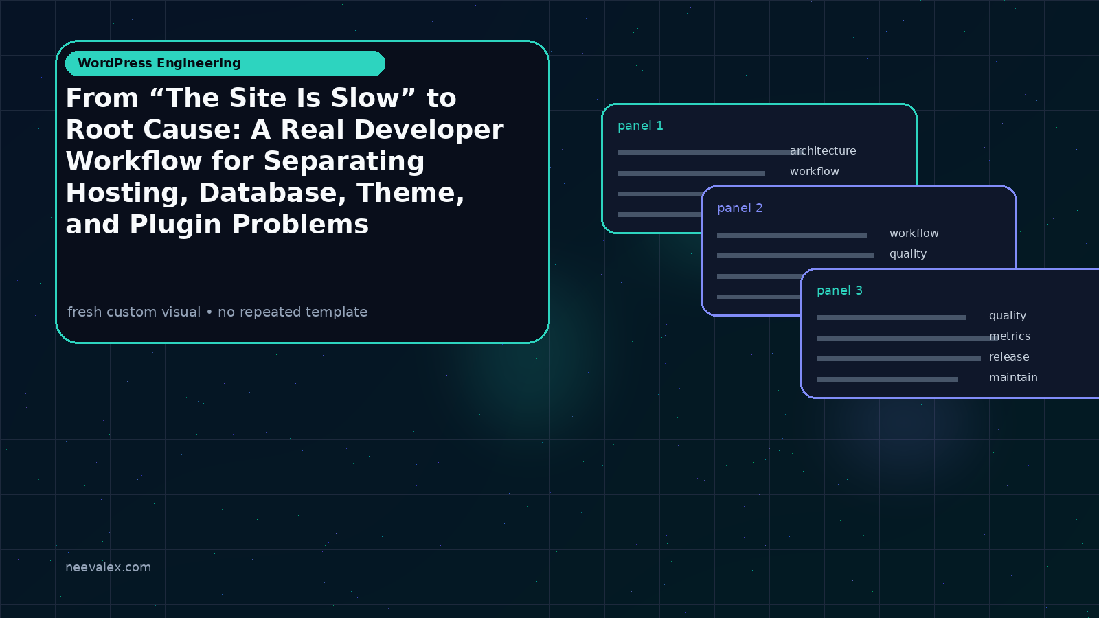 Visual example for From “The Site Is Slow” to Root Cause: A Real Developer Workflow for Separating Hosting, Database, Theme, and Plugin Problems
