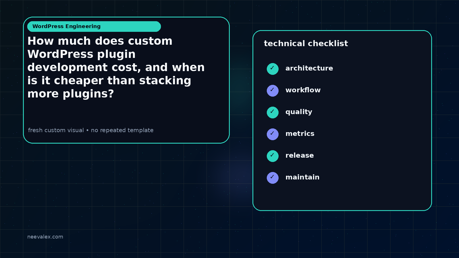 Workflow illustration for How much does custom WordPress plugin development cost, and when is it cheaper than stacking more plugins?