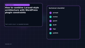 Generated visual related to How to combine Laravel-style architecture with WordPress plugin constraints