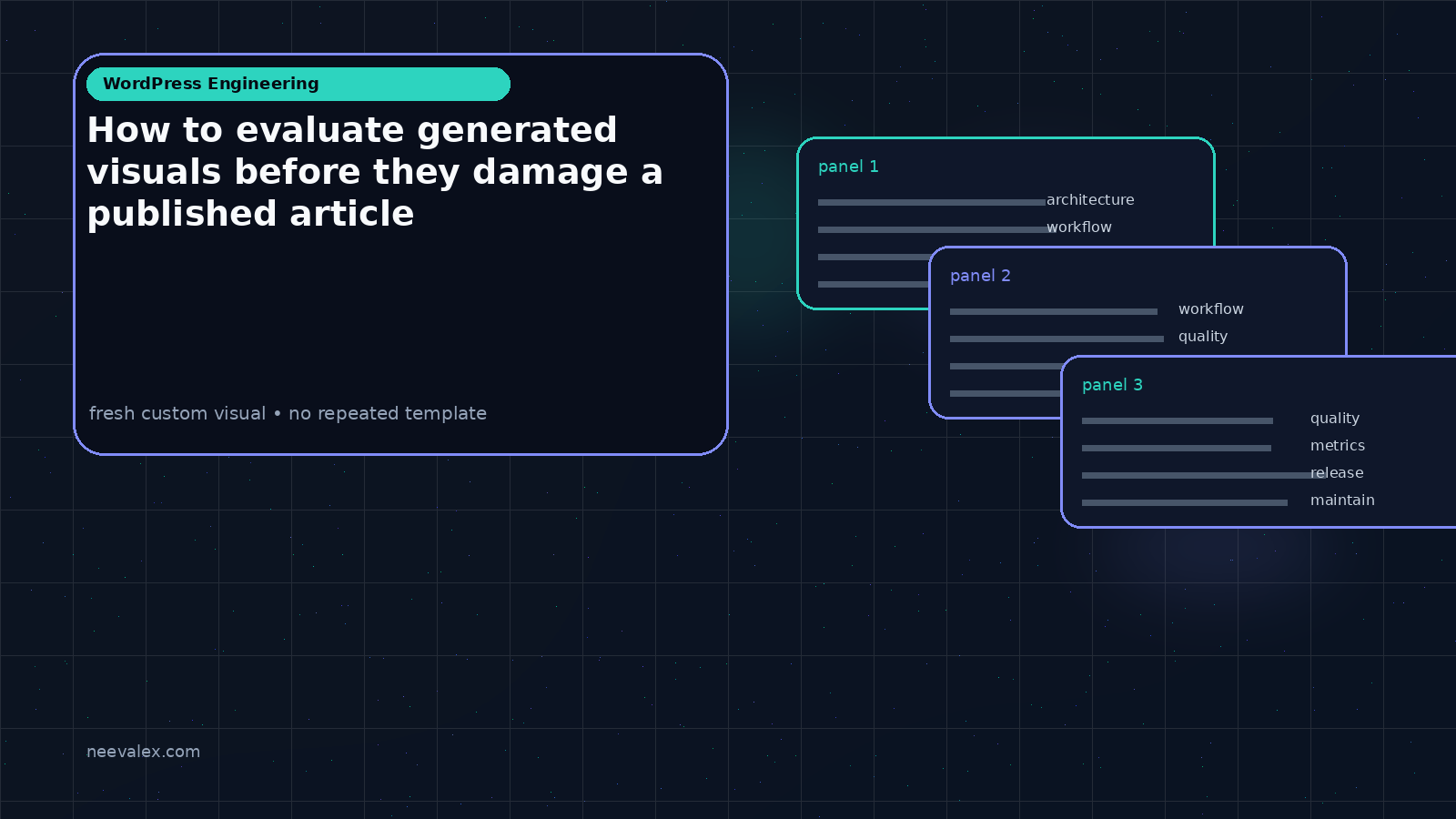 Visual example for How to evaluate generated visuals before they damage a published article