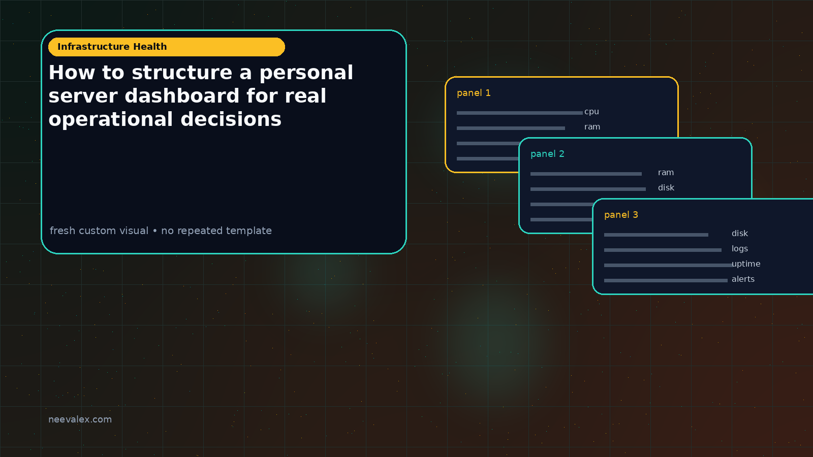 Visual example for How to structure a personal server dashboard for real operational decisions