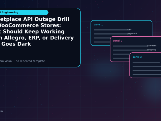 Generated visual related to Marketplace API Outage Drill for WooCommerce Stores: What Should Keep Working When Allegro, ERP, or Delivery Sync Goes Dark